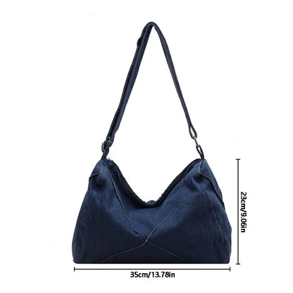 eybag Denim Crossbody Bag Female Literature And Art Large Capacity Student Leisure Canvas Bag Commuter Shoulder Bag