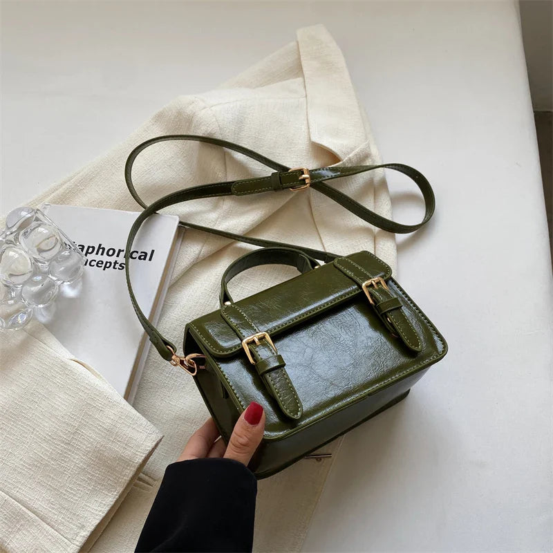 eybag Retro Bag Women's New Fashion Messenger Bags Design Chic Shoulder Bag All-Match Solid Small Square Bags