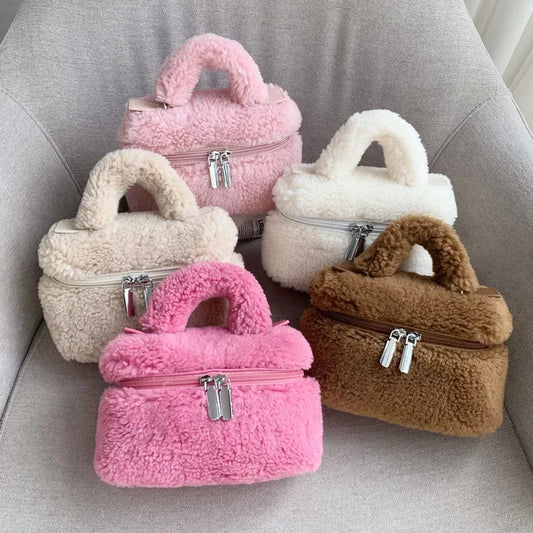 eybag Soft Plush Women's Designer Handbag Luxury Fluffy Shoulder Crossbody Bag Winter Faux Fur Bags for Women Small Warm Flap Purses