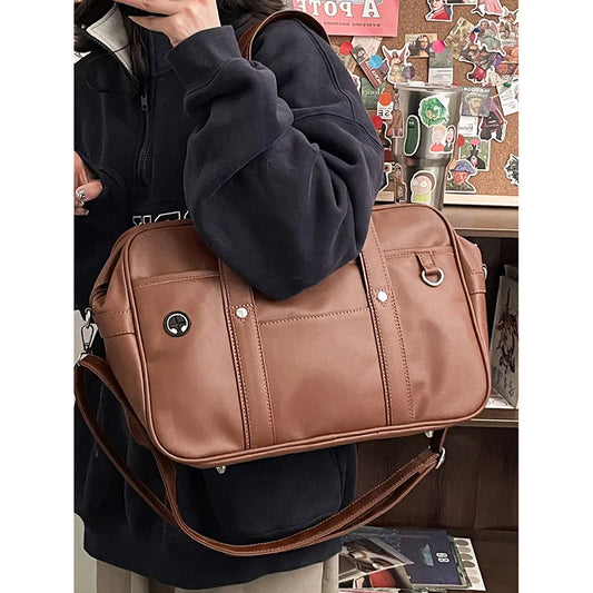 eybag Japanese Style JK Uniform Bag Women Original Design PU Leather Shoulder Bag For Teenage Girls College Crossbody Bags Tote Bolso