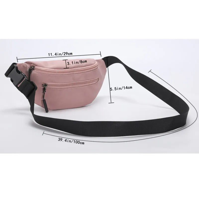 Lkblock Casual Women Waist Bags Female Chest Bag Travel Hip Belt Bag Fanny Pack Crossbody Bags Ladies Handbags Designer Purses Sac