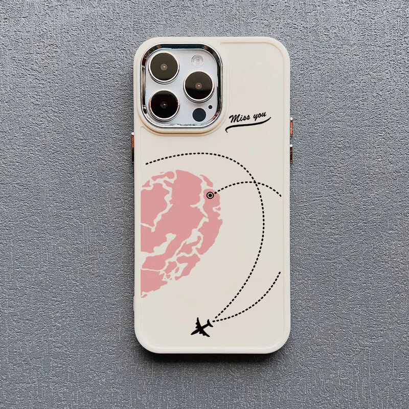 eybag Aircraft Airplane Heart Couple Phone Case For Apple iPhone 15 13 12 11 Pro Max XR X XS 7 8 Plus 14 Pro Max Plus Silicone Cover