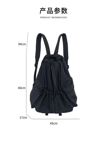 eybag Fashion Ruched Drawsting Backpacks For Women Casual Nylon Backpack School Light Weight Students Bag Large Capacity Travel Bag