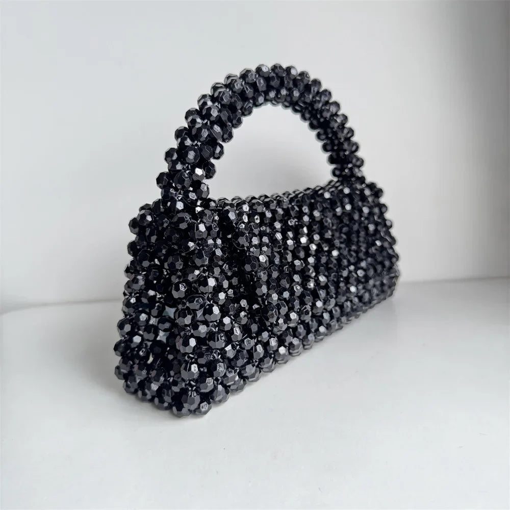 eybag Handmade Bead Bag Big Hand-Woven Handbags Unique Designer Ladies Party Bag Top-handle Phone Purses and Handbags