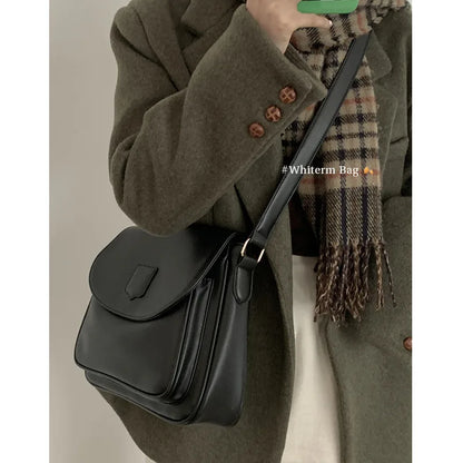 eybag Autumn Winter Women's Crossbody Bags Simple Vintage Soft Leather Shoulder Bag Large Capacity Casual Men's Briefcase