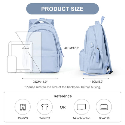 eybag School Backpack for Women Lightweight Casual High School Bags Waterproof Daypack With Usb Charging Port College Laptop Bookbag