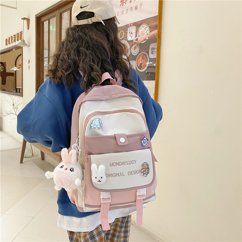 eybag Women Backpack Large Cute Female Multi-pocket Travel Bagpack Student Schoolbag for Teenage Girl Book Knapsack New Mochila 2022