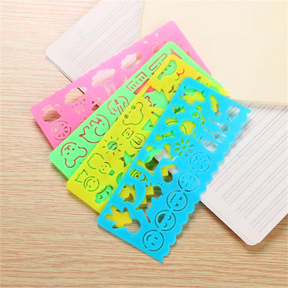 eybag 4Pcs/Lot Children Drawing Template Rulers Creative Baby Painting Stencils Scrapbooking DIY Tools Art Craft School Supplies Toys