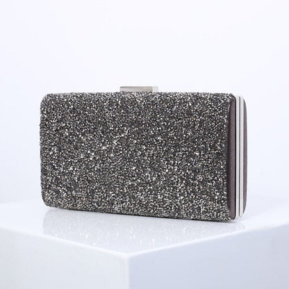 eybag Women Evening Clutch Bag Sequin Clutch Female Crystal Day Clutch Wedding Purse Party Banquet Black/Gold Silver