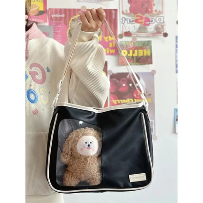 eybag Harajuku Women Ita Bags 2024 Fashion Daily Students Nylon Crossbody Shoulder Bags Transparent Commute Bolso Mujer