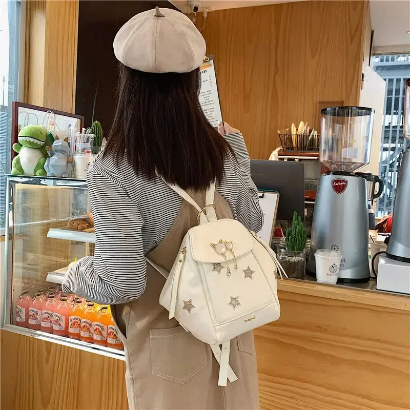 eybag Korean Fashion Multifunctional Girl Backpack Rivet Versatile Travel Bag Fashion Design Women Casual Backpack Student Schoolbags