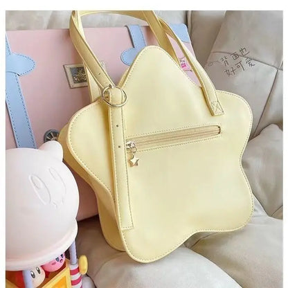 eybag Star Yellow Y2k Handbag Women Harajuku Pu Leather Chic Solid Jk Shoulder Bag Ladies Retro Cute Lolita Mini Bag Aesthetic