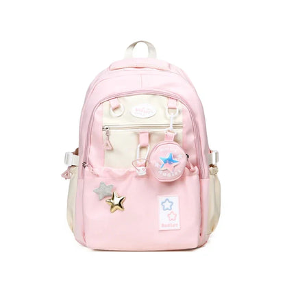 eybag Nylon Star Large Capacity Backpacks High Quality Unique Design Cute Color Matching Schoolbags for Women 2024 Casual Coin Purse