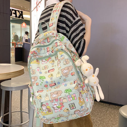 eybag Female Cartoon Print Book Bag Fashion Women Cute Leisure School Bag Girl Boy Graffiti Laptop Backpack Lady Travel College Trendy