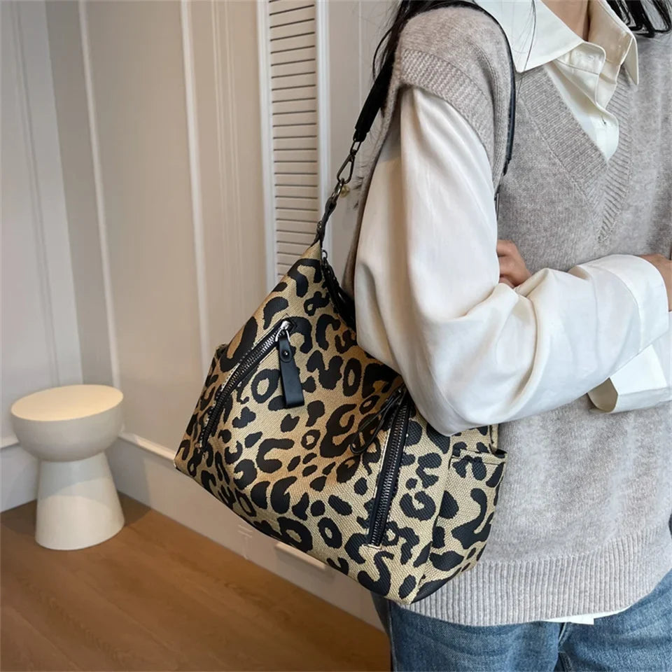 eybag Luxury Patent Leopard Handbags Women Bags Designer Canvas  Purses Ladies Large Shoulder Crossbody Tote Sac