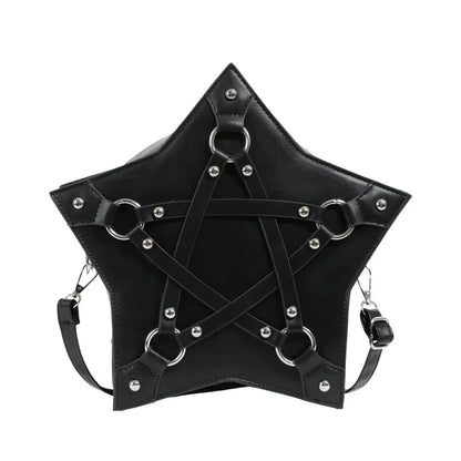 eybag Dark Harajuku Style Pentagram Bag, Y2K Star Shaped Backpack, Vintage Steampunk Daypack for Cool Girls