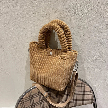 eybag Women Autumn Winter Corduroy Messenger Bag Fashion Chic Cute All-match Korean Style Shoulder Bags Solid Fashion Handbags