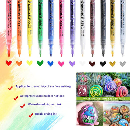 eybag Acrylic Metal Beautiful Color Painting Pen, Multi-function Calligraphy Practice, Special Pen for Students