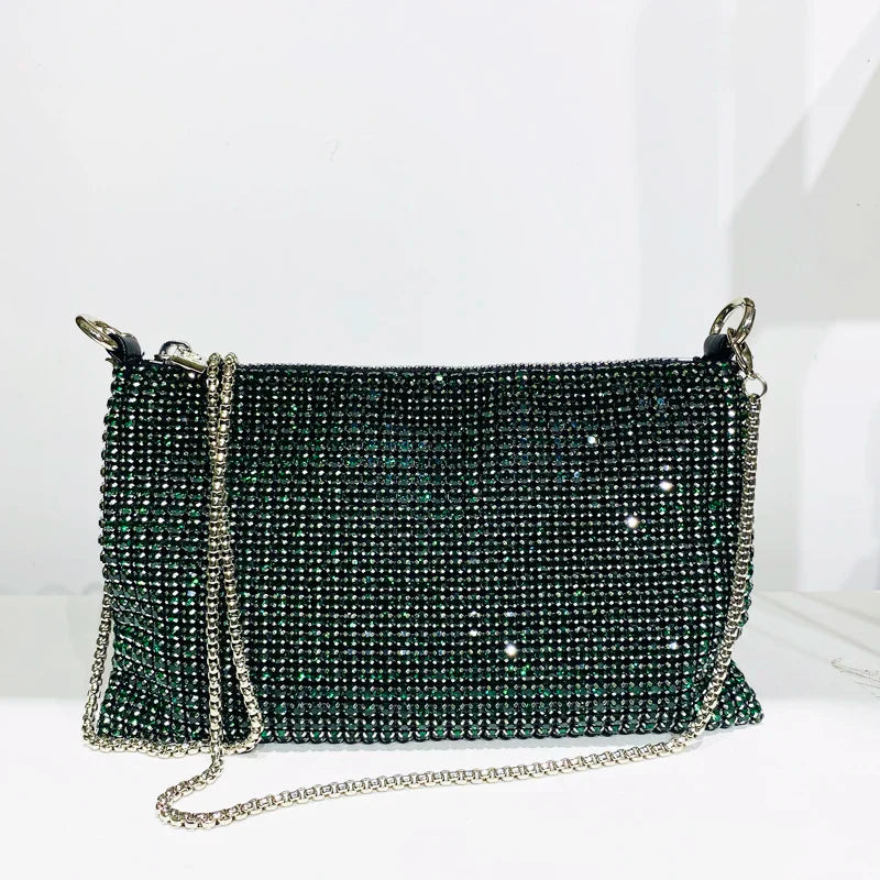 eybag Lady Shiny Evening Bags For Women Luxury Designer Shoulder And Purses 2023 New In Metallic Mosaic Imitation Diamond Sling Bag