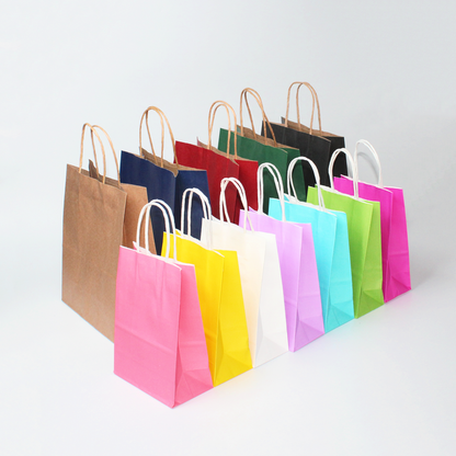 eybag 10/30/50pcs DIY Multifunction soft color paper bag with handles Festival gift bag shopping bags kraft paper packing bag