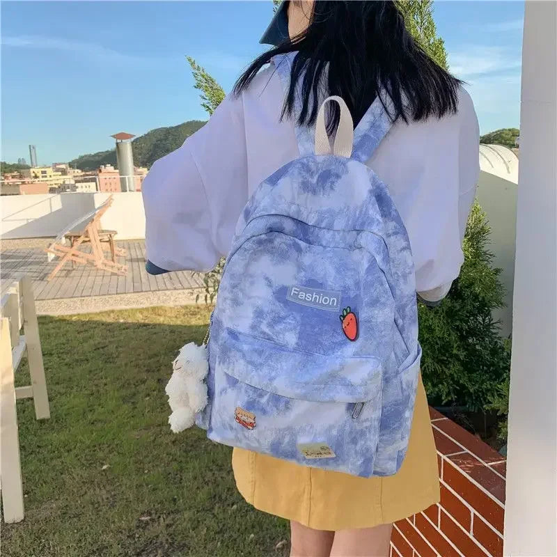 eybag Sweet Versatile Backpack Girls Gradient Color Korean Harajuku Large Capacity High School Schoolbags Fashion Trend Backpack Ins