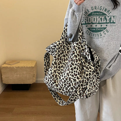 eybag Nylon Zipper Leopard Ladies Shoulder Bags Casual 2024 Basic Style Crossbody Bags for Women High Capacity Bolsas Femininas