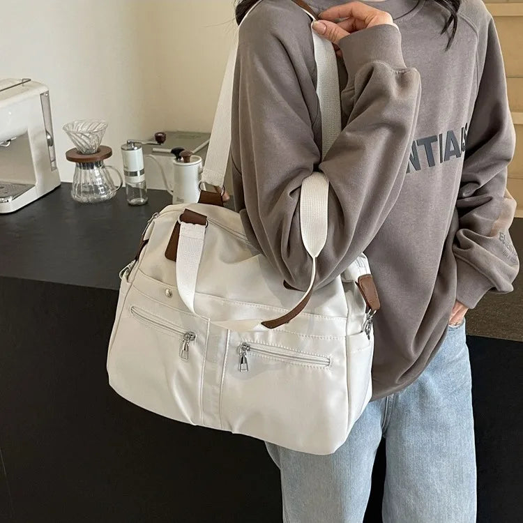 eybag Simple Design Women Canvas Shoulder Bag Ladies Large Capacity Multilayer Travel Handlebag Sports Shopping Casual Tote Bag bolsas