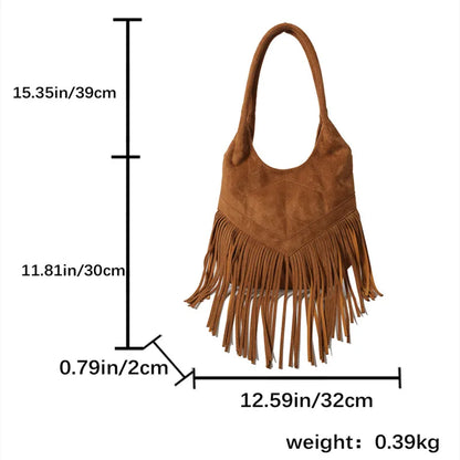 eybag Fashion Trending New in Women Shoulder Bags Luxury Designer Totes Handbags For Women 2024 Tassel Female Purses Suede Bucket Bag