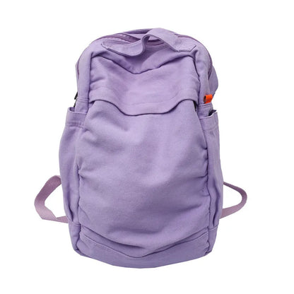 eybag New Women Backpack Canvas Rucksack Casual Solid Color Daypack Large Capacity School Bag for Unisex Book Bag