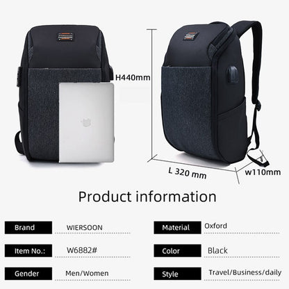 eybag Anti-thief Fashion Men Backpack Multifunctional Waterproof 15.6 Inch Laptop Bag Man USB Charging Travel Backpacks Male Mochila