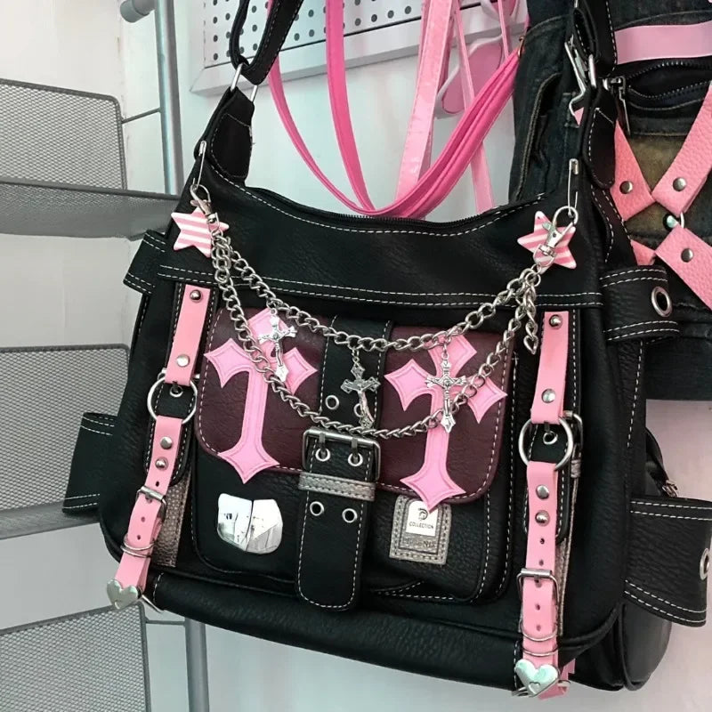 eybag Y2K Shoulder Designer Bags Luxury For Women 2024 Korea Popular Crossbody Satchel Harajuku Bag Fashion Cute PU Bolsas Pink Purse