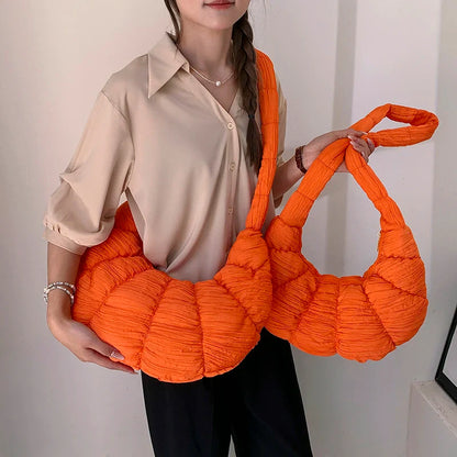 eybag Trendy Croissant Quilted Shoulder Crossbody Bags Women Hobos Handbags and Purses Nylon Padded New Thread Messenger Bag