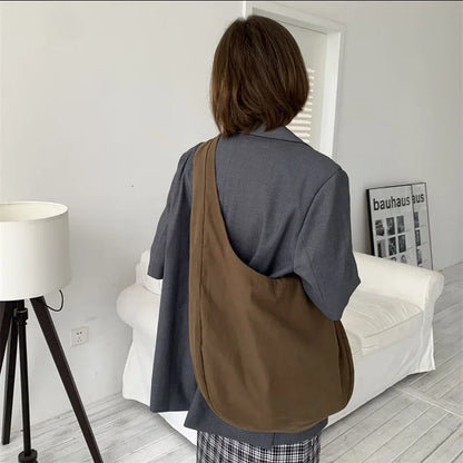 eybag Women Canvas Crossbody Bag Oblique Cross Single Backpack Large Capacity Shoulder Bag Retro Dumpling Hobos Bag Shoulder Bag