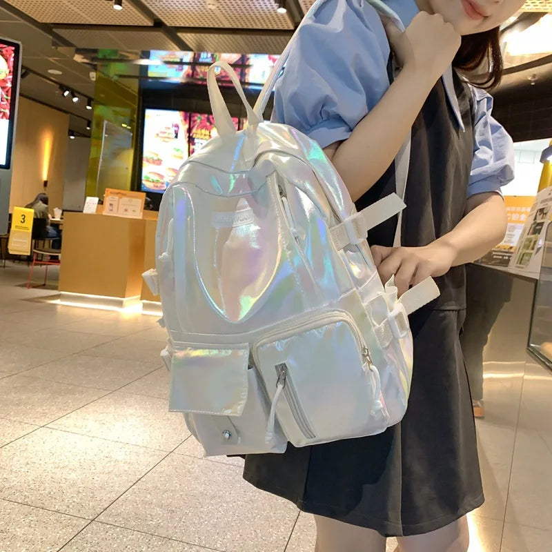 eybag Nylon Women Backpack Girls Teenage Student School Bag Korean Version Middle School Student Travel Laptop Backpack