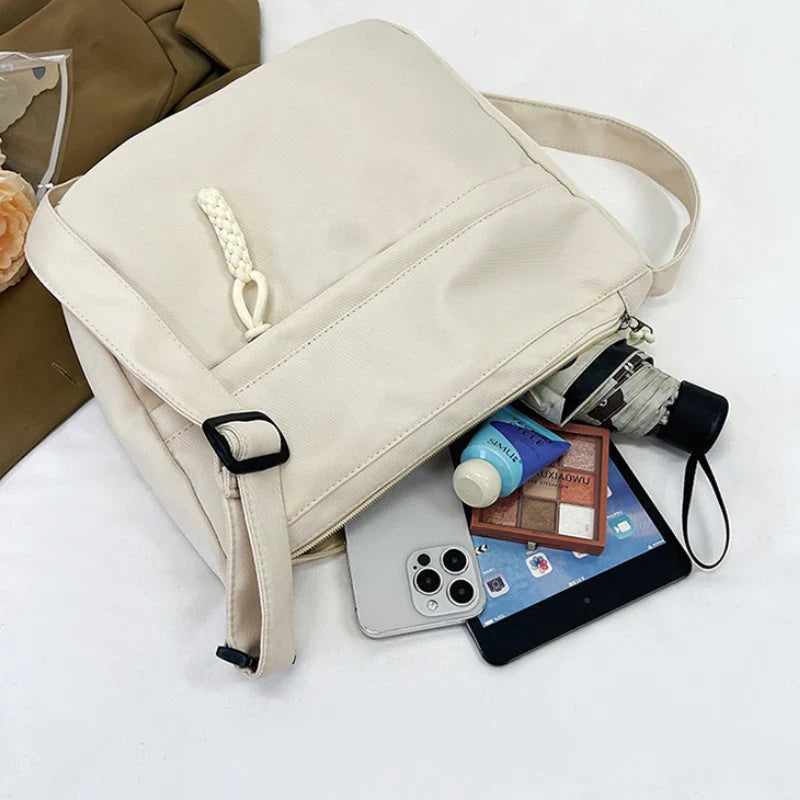 eybag Korean Version Crossbody Shoulder Bag for Women's Commuting Small Cloth Bag Simple Nylon Shoulder Bag for Japanese Students