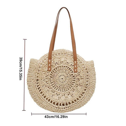 eybag Women's Vacation Style Straw Handbag Simple Solid Color Shoulder Bags Small Shoulder Bags For Ladies Bags