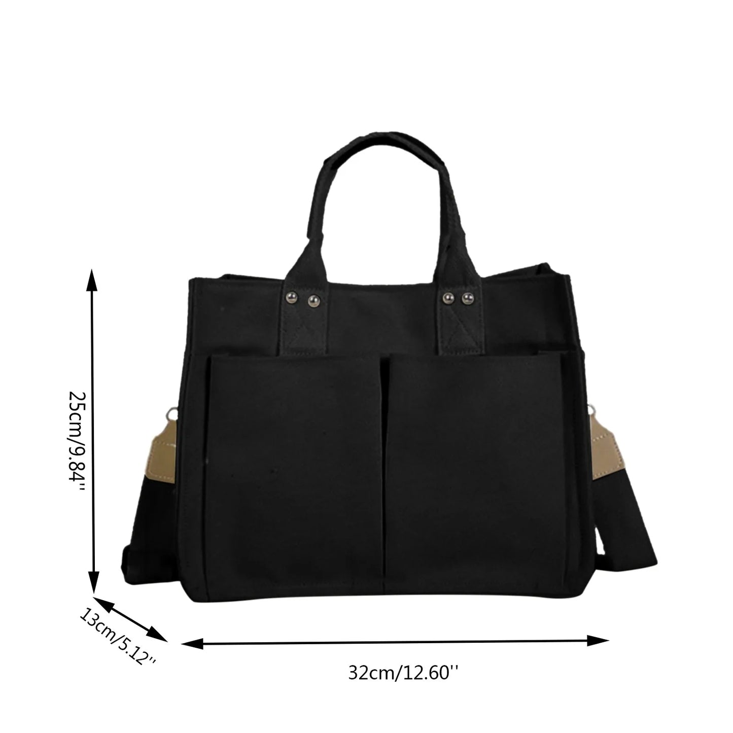 eybag Canvas Simple Totes With Many Pockets Messenger Bags Large Capacity Shoulder Bag Female Big Handbag