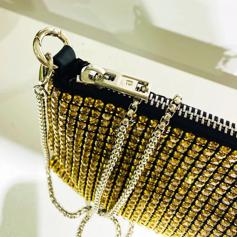 eybag Lady Shiny Evening Bags For Women Luxury Designer Shoulder And Purses 2023 New In Metallic Mosaic Imitation Diamond Sling Bag