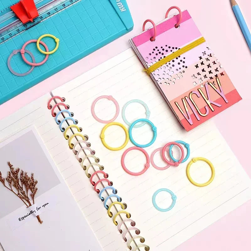 eybag Simple Loose-leaf  Binder Rings Circle Flexible Plastic Book Hoops Paper Photo Album Binding Tools Office School Supplies