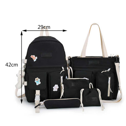 eybag Canvas Girls School Bag Cute Backpack for Women Student Teens Aesthetic Backpacks Waterproof Large Capacity Kawaii Backpack Bags