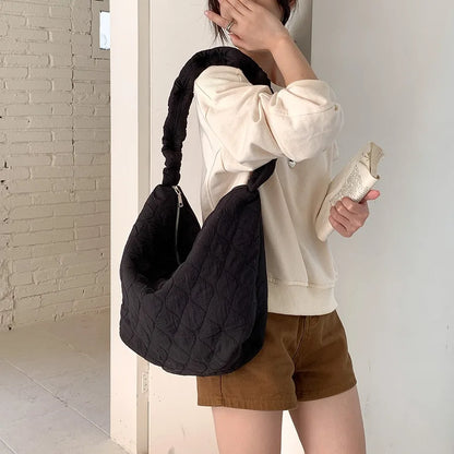 eybag Casual Quilting Hobos Tote Large Women Shoulder Bag Lingge Ruched Crossbody Bags for Women Designer Cloud Dumpling Bag Shopper