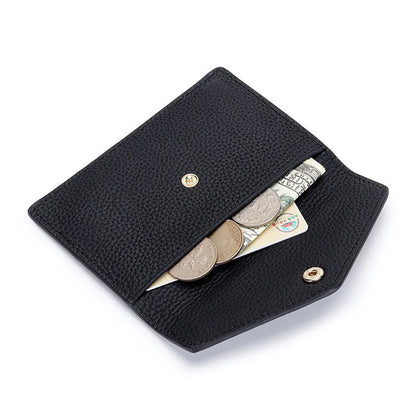 eybag Ultra-thin Ins Style Genuine Leather Card Holder Fashion Mini Short Envelope Wallet Korean Japan Credit Card Case Purse Dropship