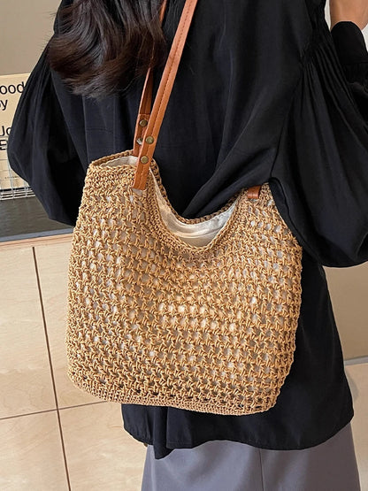 eybag Large Woven Straw Tote Handbags and Purses Shouler Bags for Women New Casual Summer Beach Ladies Messenger Bags High Quality