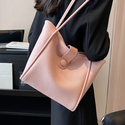 Lkblock New Retro Handbag for Women Large Capacity Soft Pu Leather Single Shoulder Bag Autumn Winter Ladies Casual Tote Bags