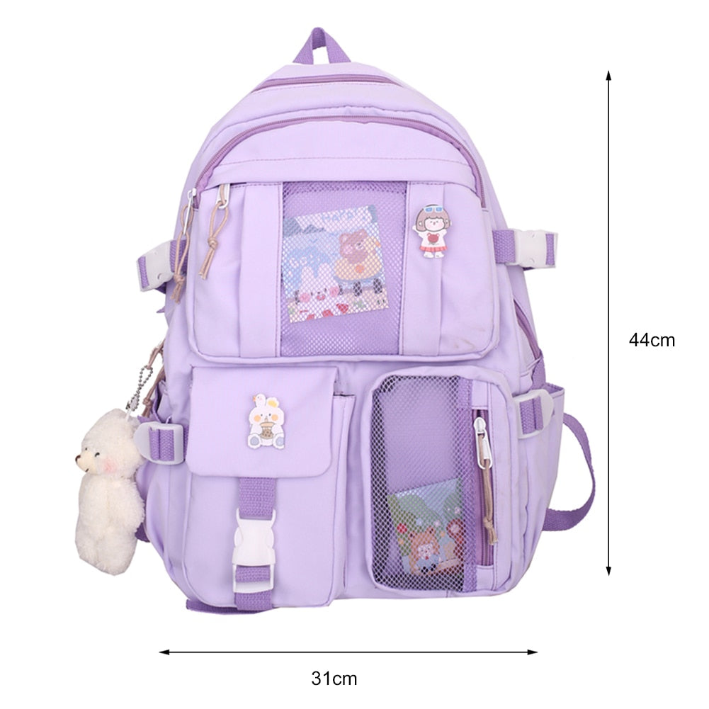 eybag Japanese Girls Aesthetic Backpack Cute School Bags For Student Teens Girls Pockets Kawaii Women Laptop Backpack Harajuku Mochila