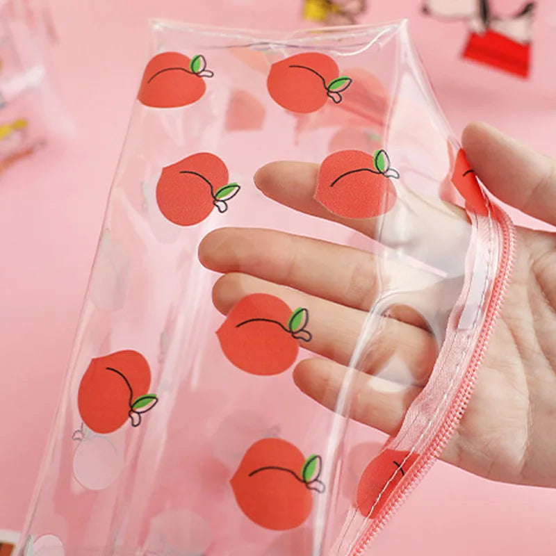 eybag Big Waterproof Transparent Pencil Case PVC Stationery Gift Girls Students Pencil Bag Kawaii Makeup Cosmetic Bag Travel Bags