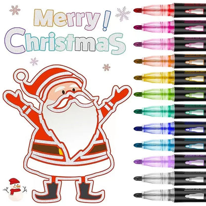 eybag Double Line Contour Pen for Children,Color Dream Metal,Hand Account Fluorescent Pen,greeting Card,Children's Graffiti,Color Suit