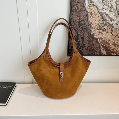 eybag Retro Suede Shoulder Bag Fashion Hobo Handbag Designer Top Handle Bag for Women Work Shopping Travel