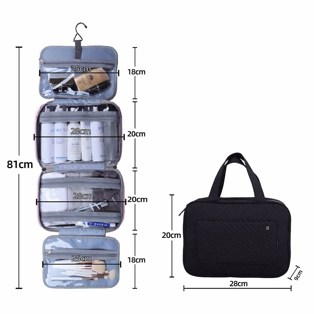 eybag Portable Travel Storage Bag for Women Cosmetic Toiletry Underwear Organizer Bag Waterproof Large Makeup Suitcase Make Up Bags