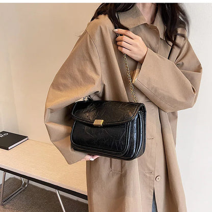 eybag Retro Small Shoulder Bags for Women Fashion Designer Trend PU Leather Chain Crossbody Bag Female Handbags